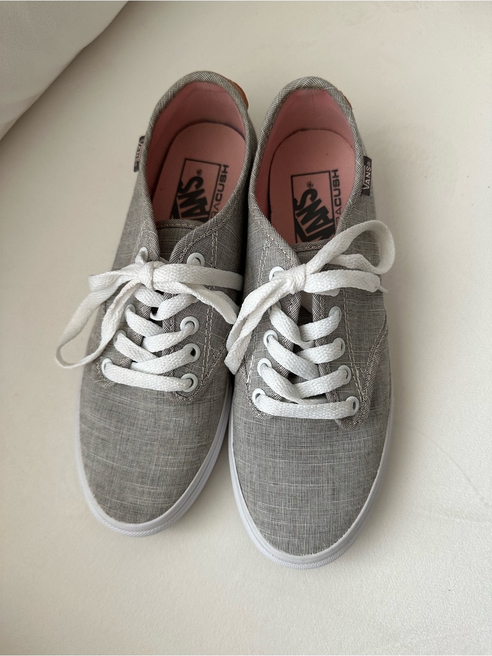 Vans Gray Canvas Sneakers‎ with White Laces size 7.5